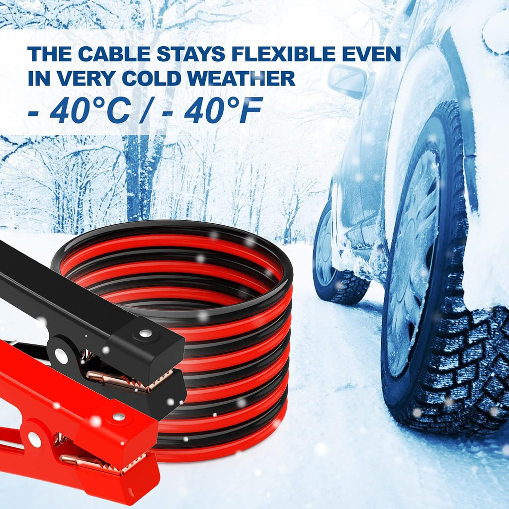 0 Gauge 25 Feet Heavy Duty Jumper Cables with Carrying Bag T98758
