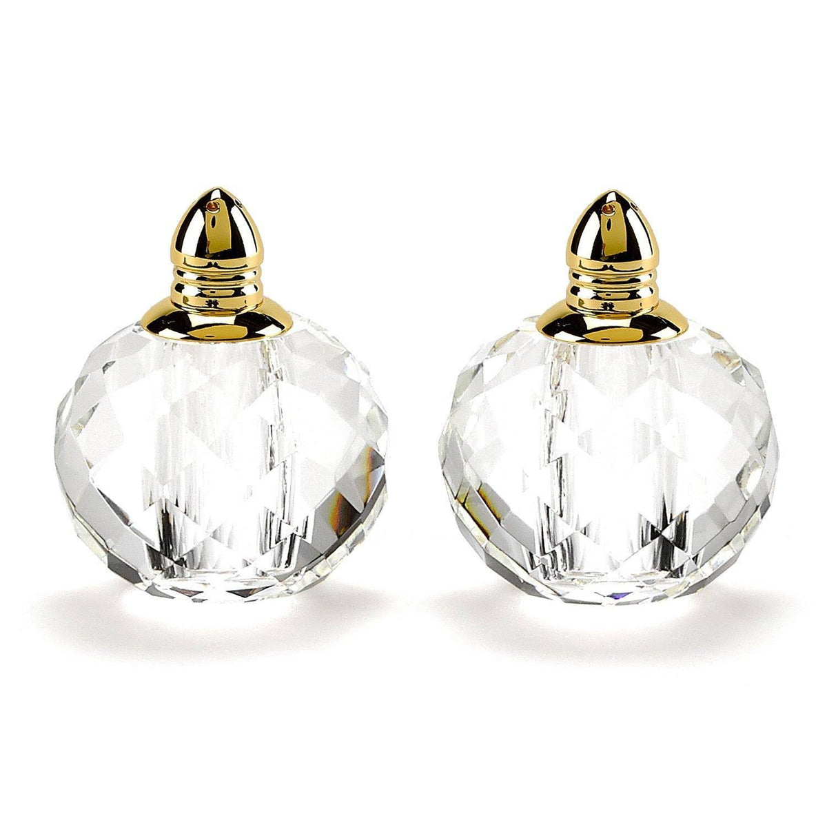 Optical Crystal and Gold Salt & Pepper Shakers H784