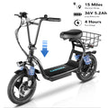 Black 500W Electric Scooter with Seat, 14" Tires, 20 MPH Max, 15 Miles Range R977719