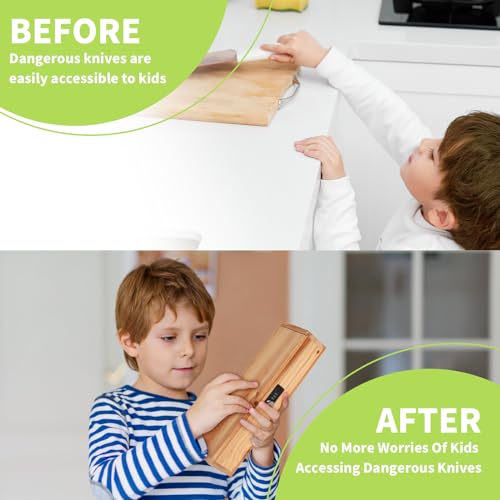Wooden Knife Storage Box with Lock U5475
