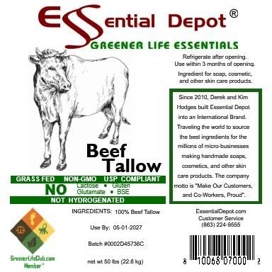 50 lbs Grass Fed Beef Tallow U532736