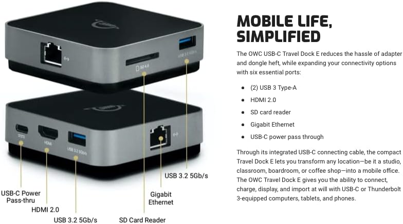 USB-C Travel Dock 5 Port with HDMI SD Card Space Grey Z707987