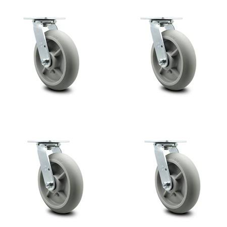 Thermoplastic Rubber Swivel Caster Set 4 D196213