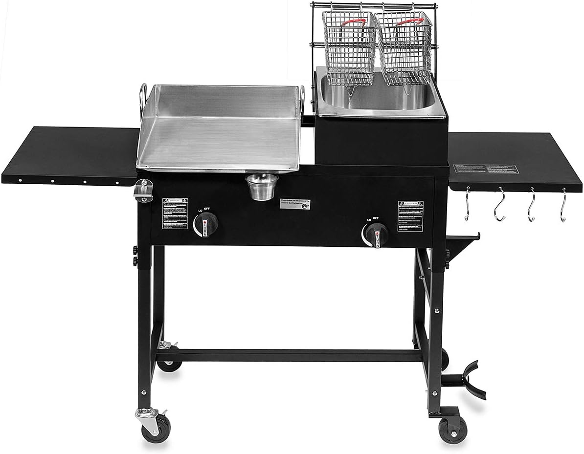 58,000 BTU Outdoor Dual Burner Stove with Wheels Q154477