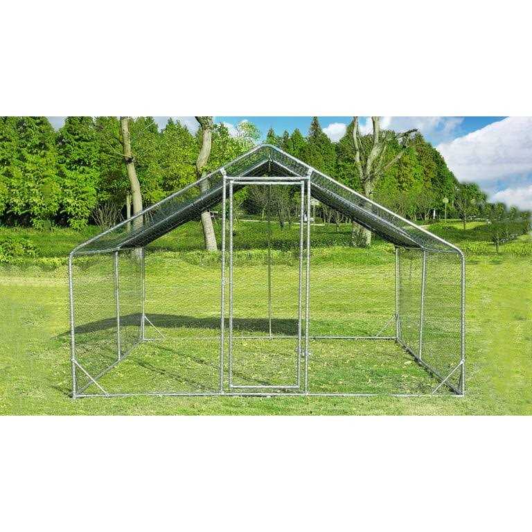 Large Metal Chicken Coop with Water-Resident Wire Mesh W283653