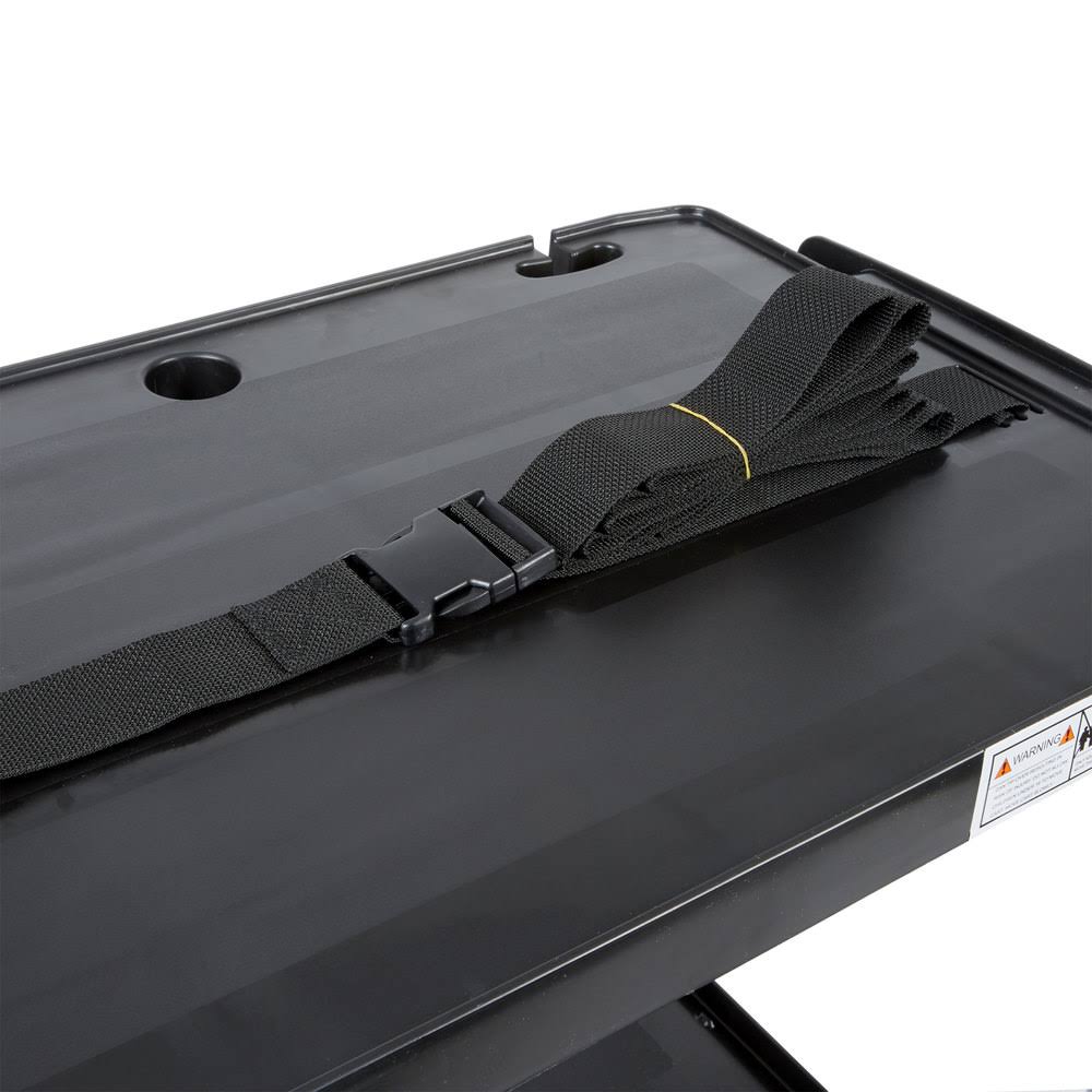 Black Three-Shelf AV Cart with Cabinet H2382