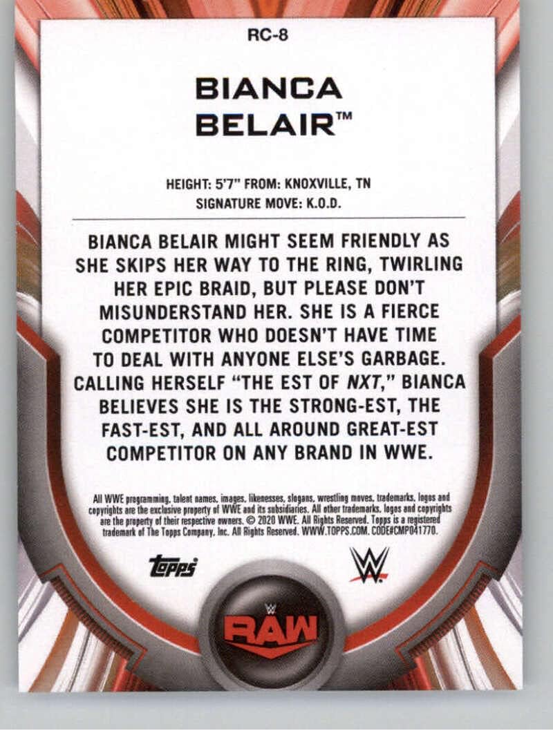 2020 Topps WWE Women's Division Roster Bianca Belair Raw Trading Card M503