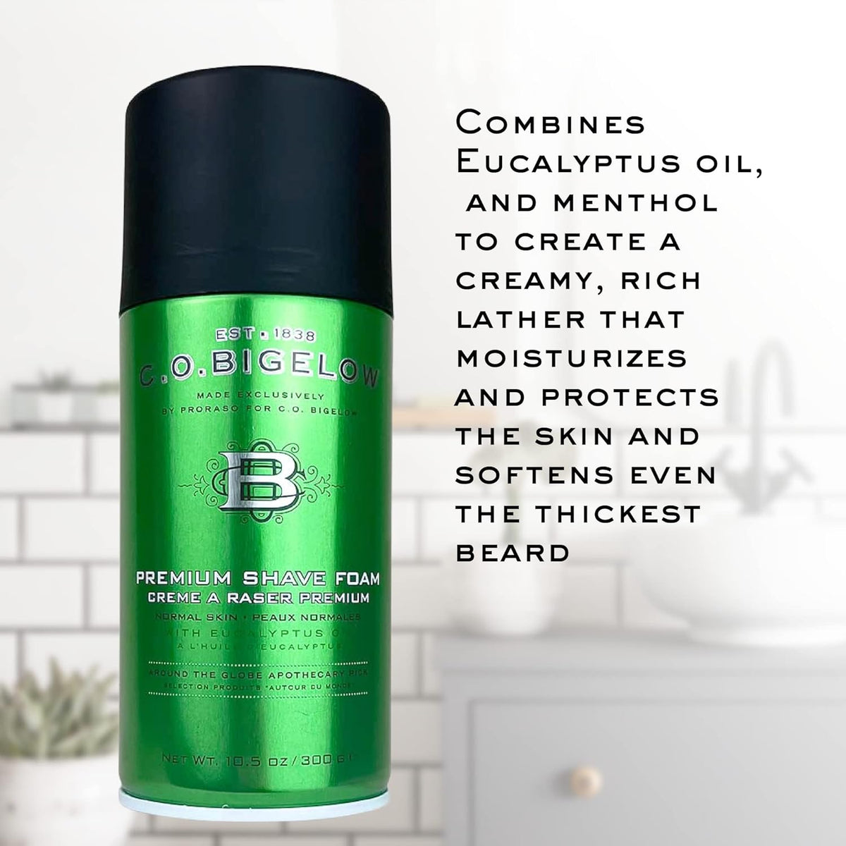 Premium Shave Foam with Eucalyptus Oil and Menthol, 10.5 oz M8565