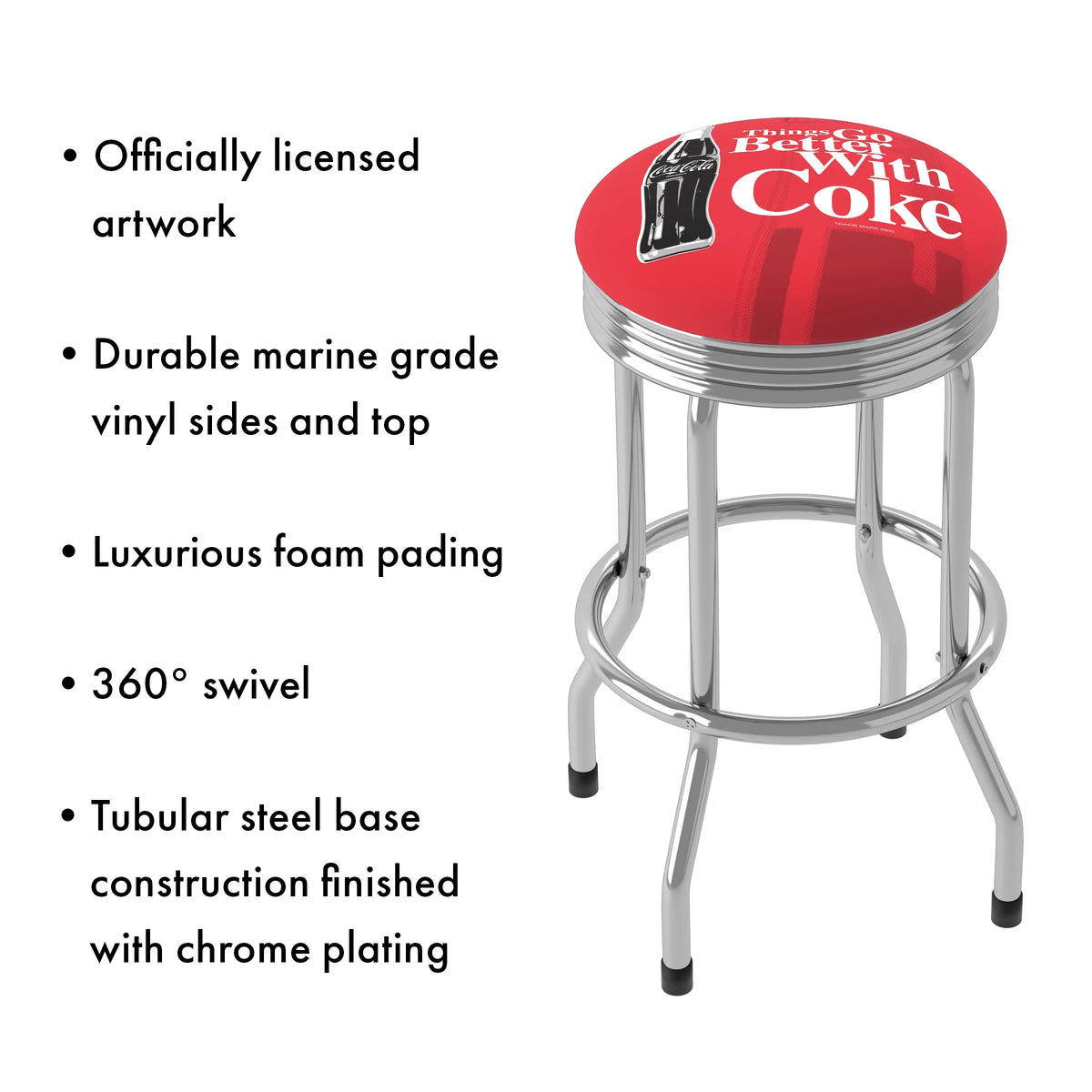 Chrome Ribbed Barstool M102084