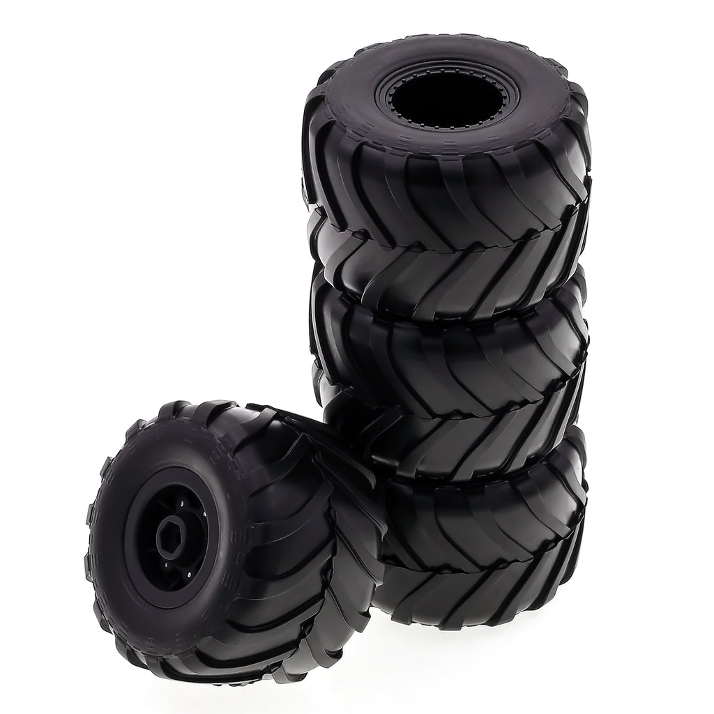 Black Rubber Car Tires 4PCS 72*49mm H302