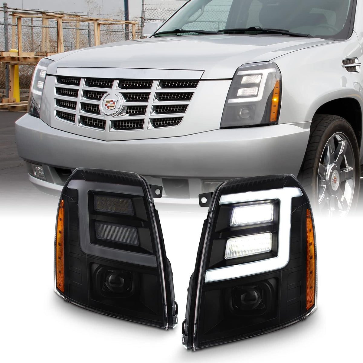 Chrome Housing LED Projector Headlight F650