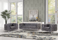 3 Pieces Gray Velvet Sofa and 2 Armchairs Q108