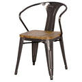 Gunmetal Gray Metal Arm Chair Set of 4 W9983