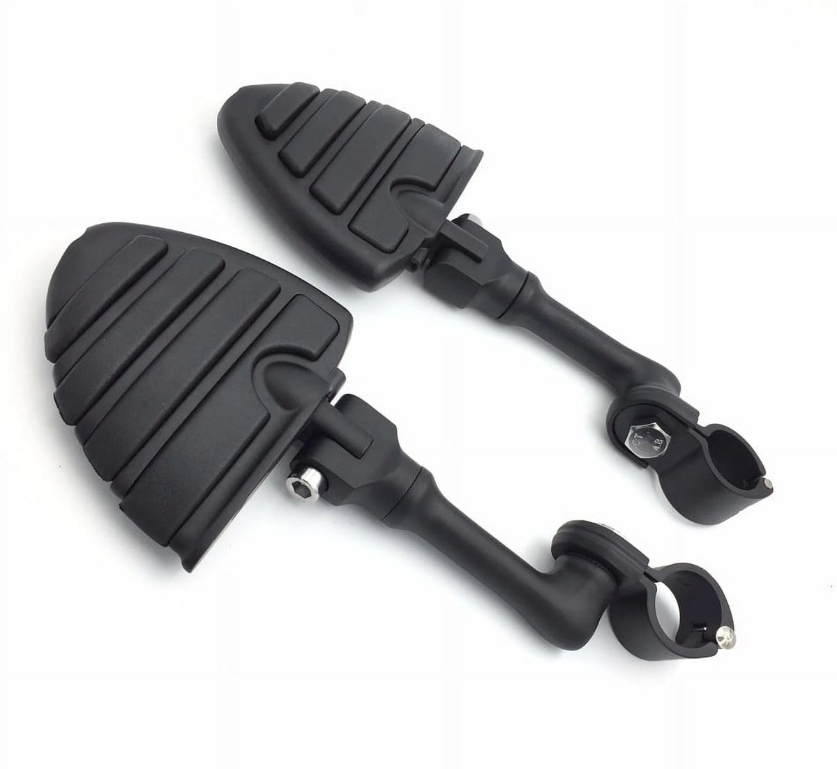 Black Peg Mounting Kit with U Shape Foot Peg Footrest for 1.5 Inch Front Engine Guard Frame Tube L4695