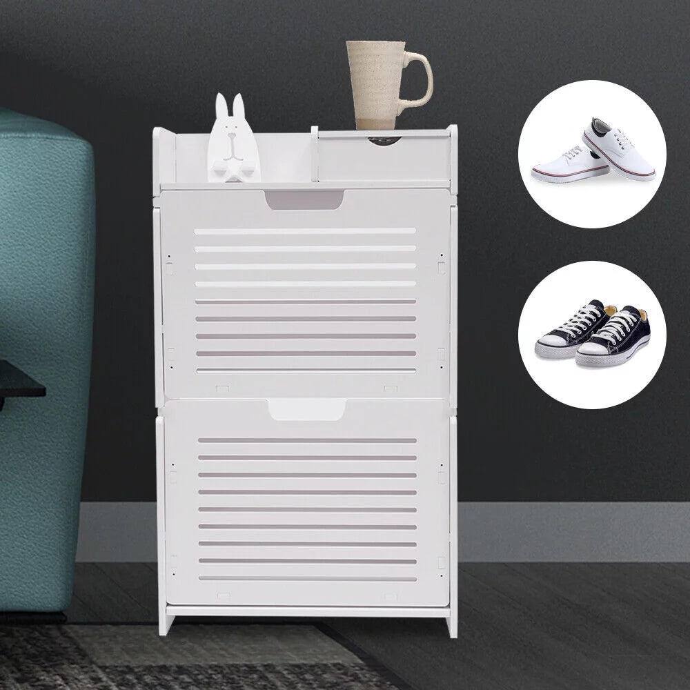 White Slim PVC Shoe Rack Organizer F53706