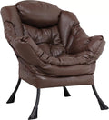 Brown PU Leather Reclining Armchair with Side Pocket H644