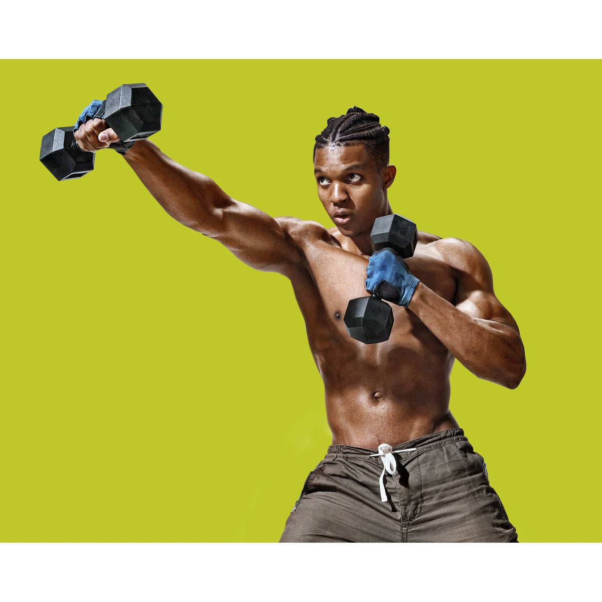 30 lbs Pair Rubber Encased Hex Dumbbell T413579