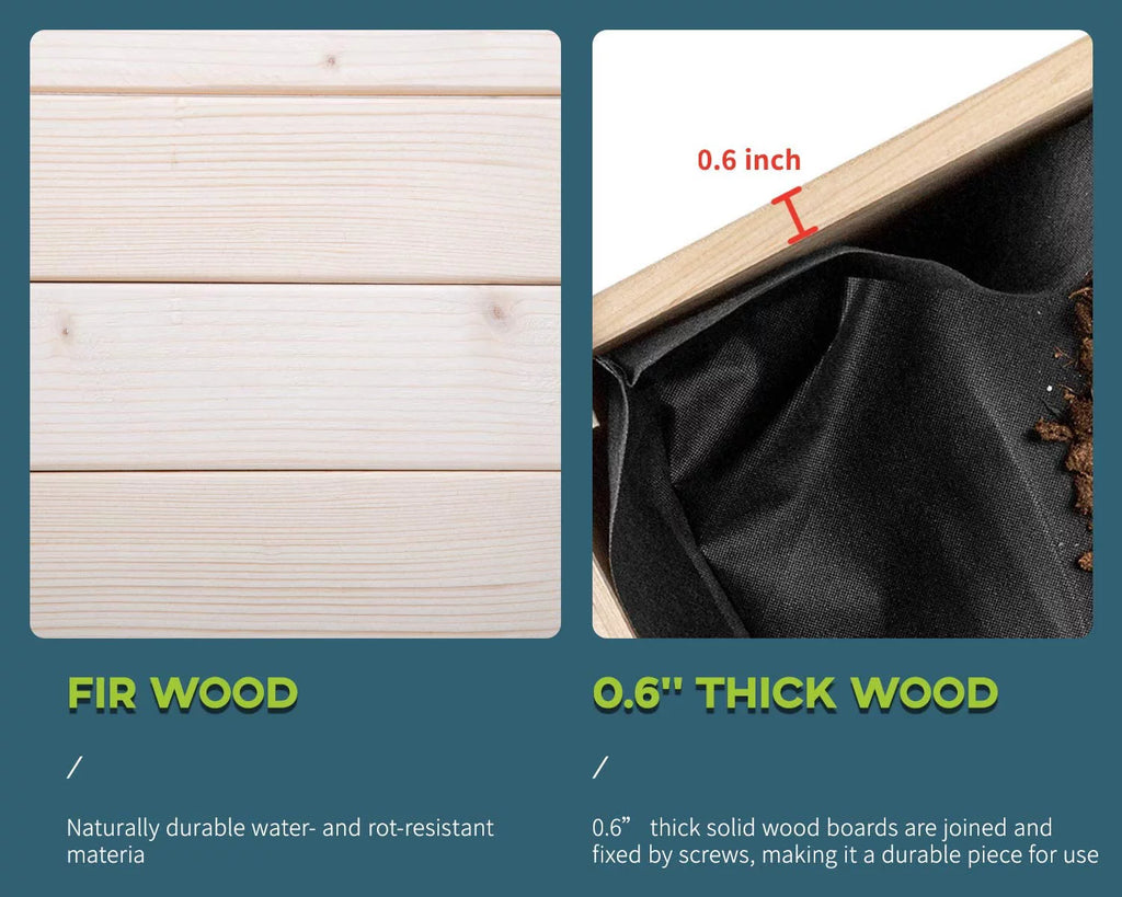 48x24x30in Elevated Wood Planter Garden Bed J4375