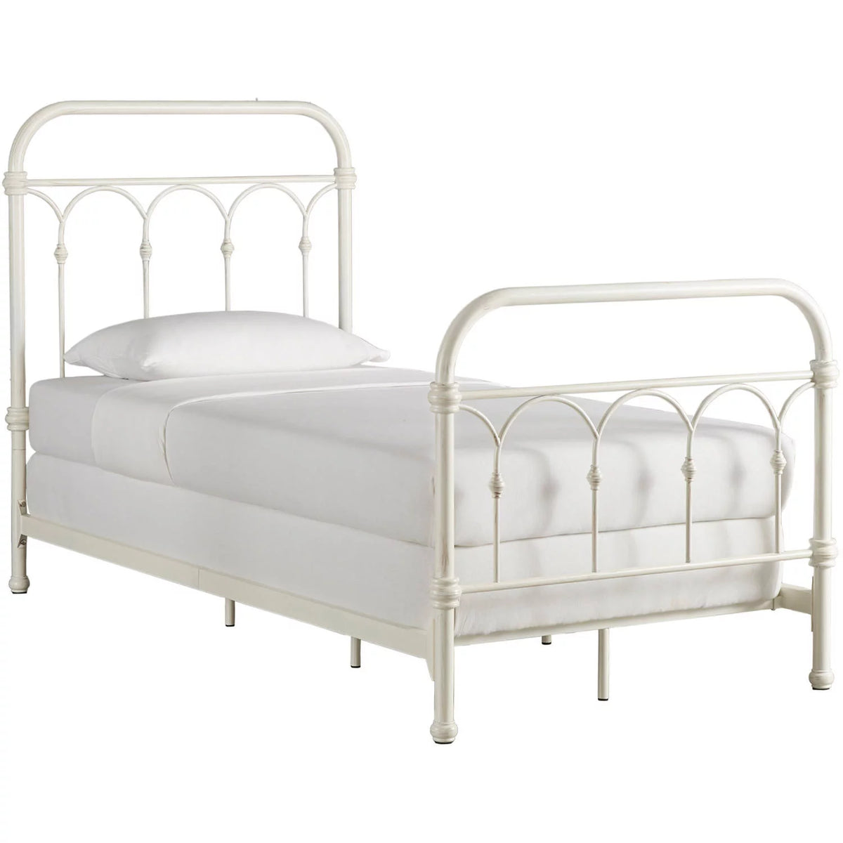 White Classic Metal Twin Bed C369092