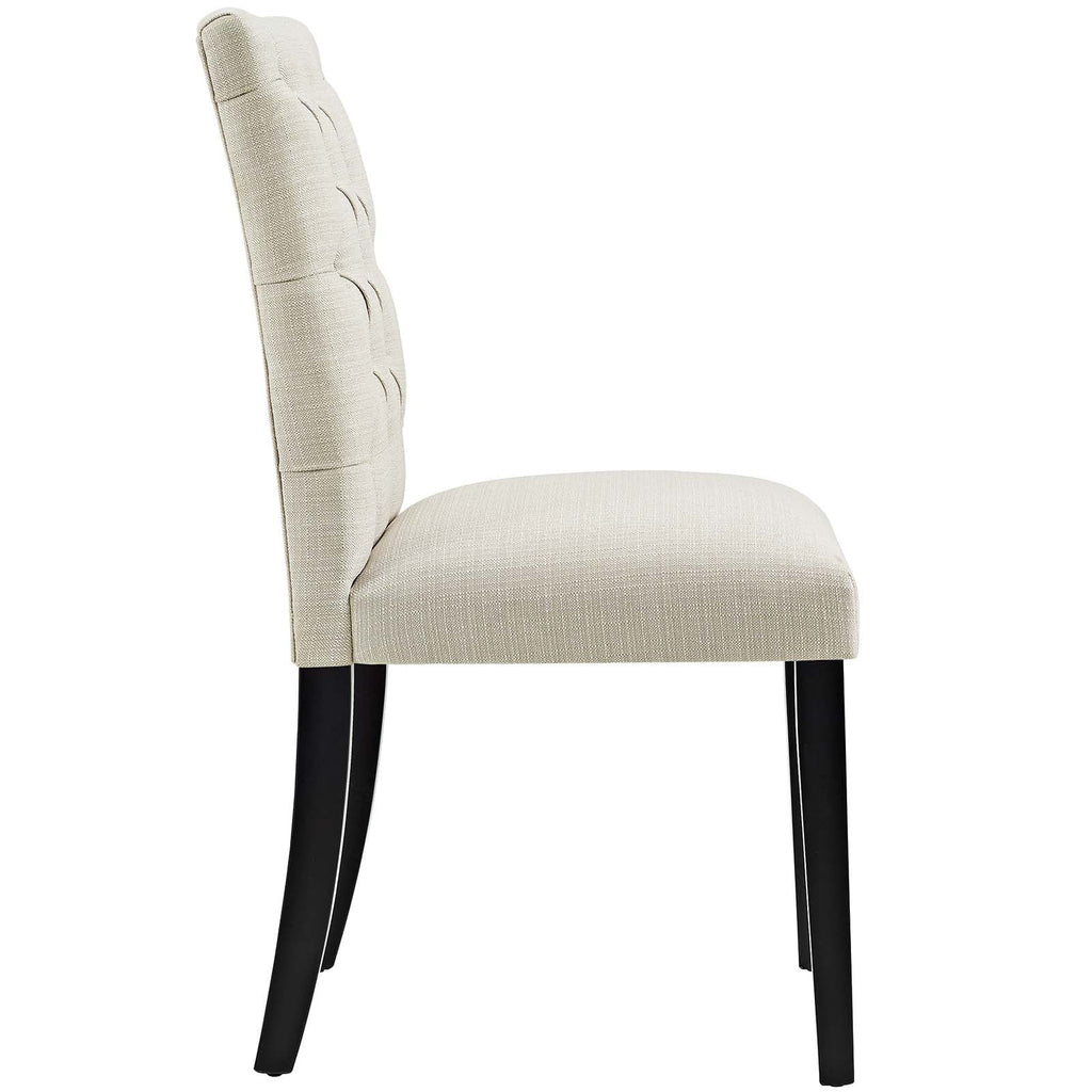 Beige Button Tufted Fabric Dining Chair B118066