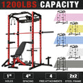 1200LBS Capacity Power Rack with LAT Pulldown System S598