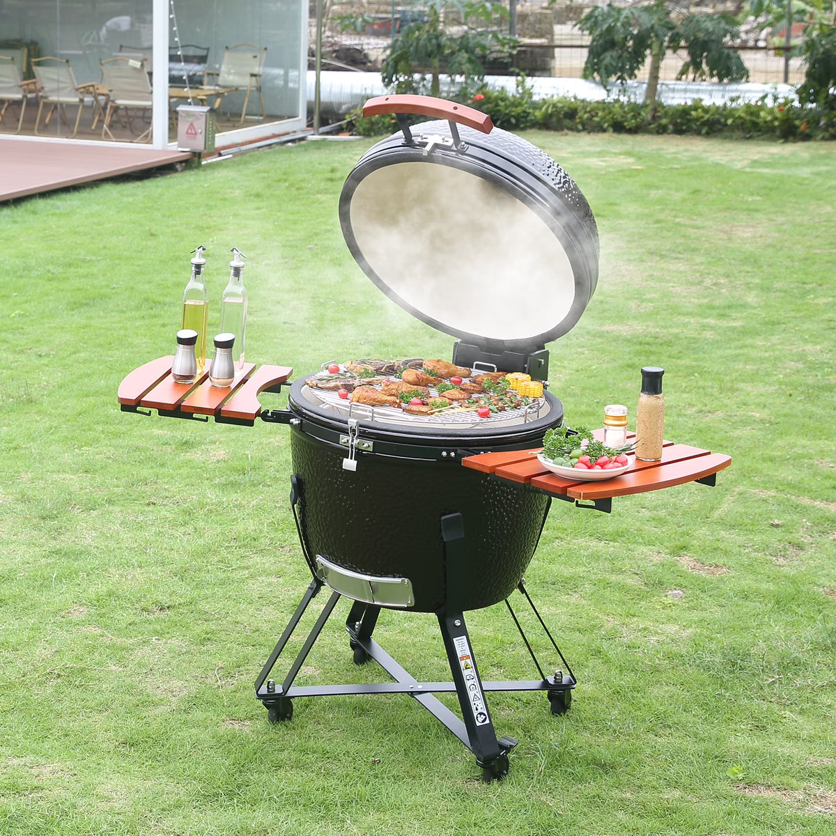 24" Ceramic Barbecue Grill Smoker Q9173