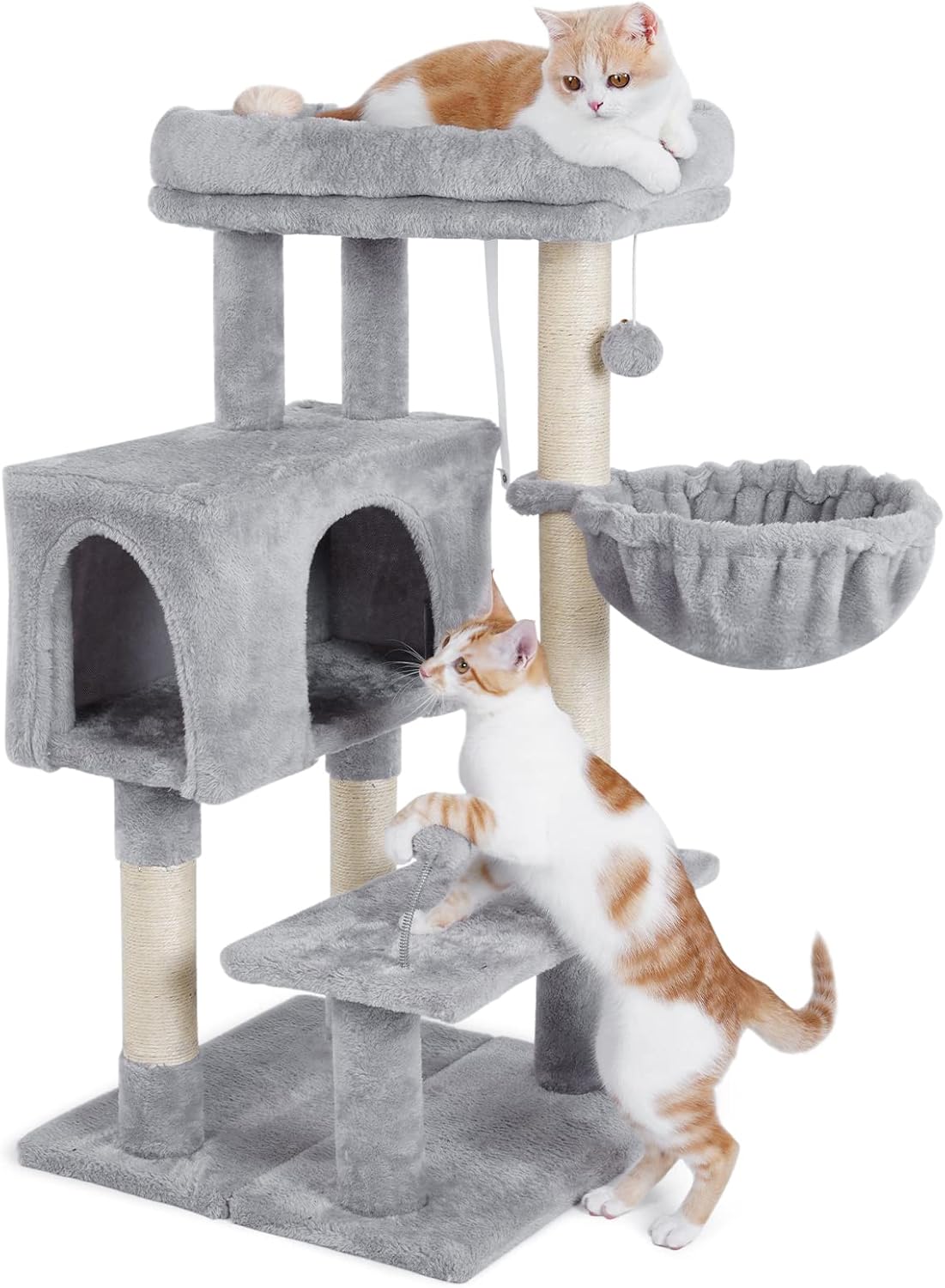 Cat Tree with Adjustable Base, Multi-Level Cat Furniture, Pack of 2 K6511