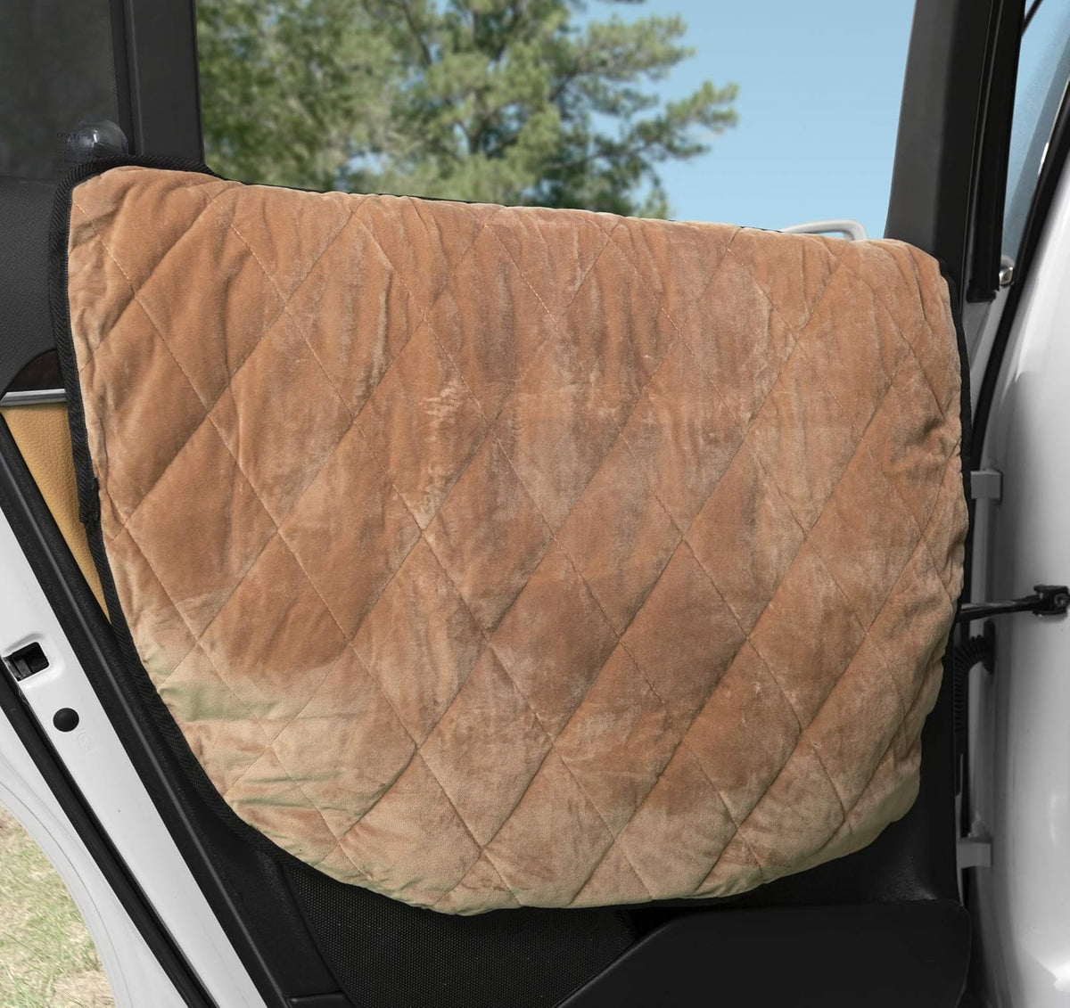 Velvet Car Door Protector, Washable Waterproof, Set of 2 London Grey N439397