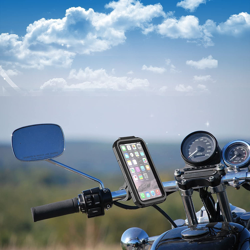 Waterproof Motorcycle Phone Mount 360° Ball Rotation Bike Cellphone Holder Y471790
