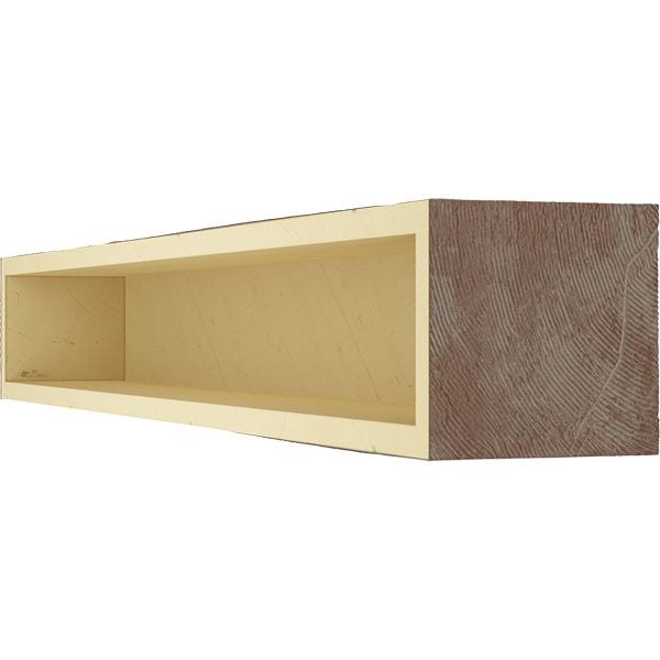 Rough Sawn Faux Wood Fireplace Mantel, Aged Pecan V645