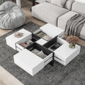 Brown Square Coffee Table with 4 Hidden Compartments P816705