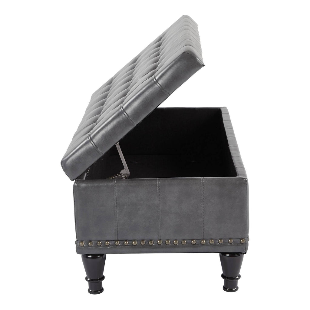 Grey Storage Ottoman I904060