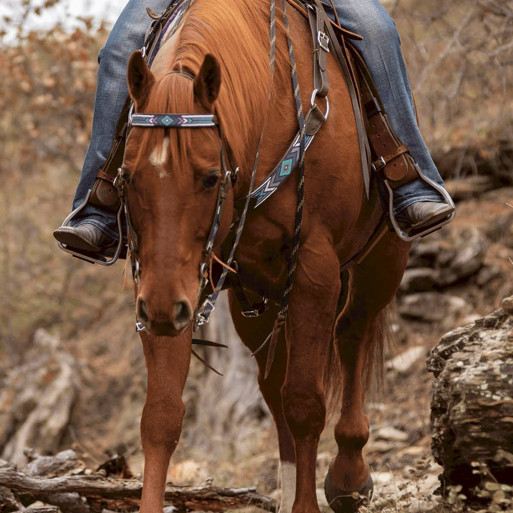 White Beaded Slip Ear Headstall F403