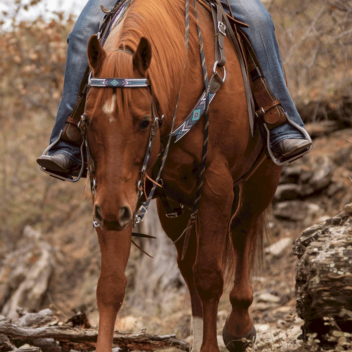 White Beaded Slip Ear Headstall F403