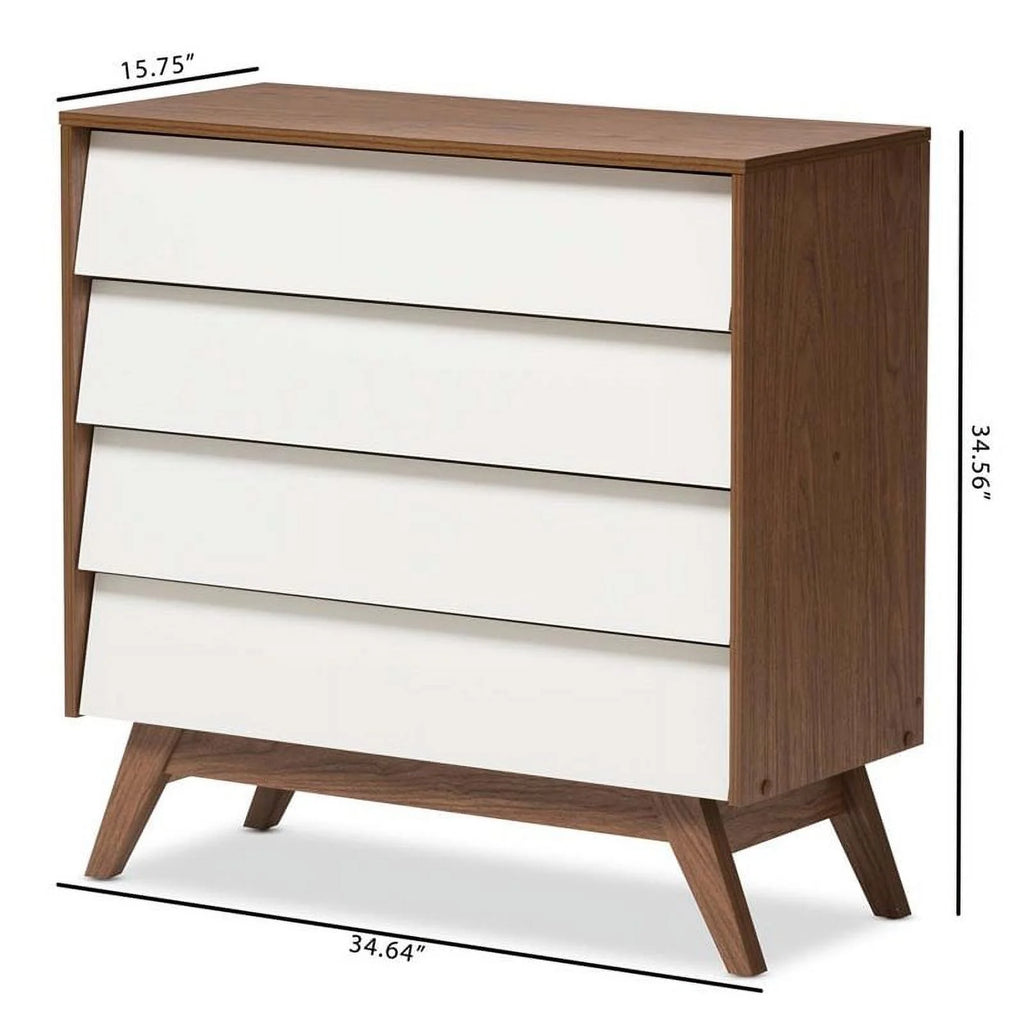 4 Piece 4 Drawer Chest 6 Drawer Dresser and 2 Nightstands J7046