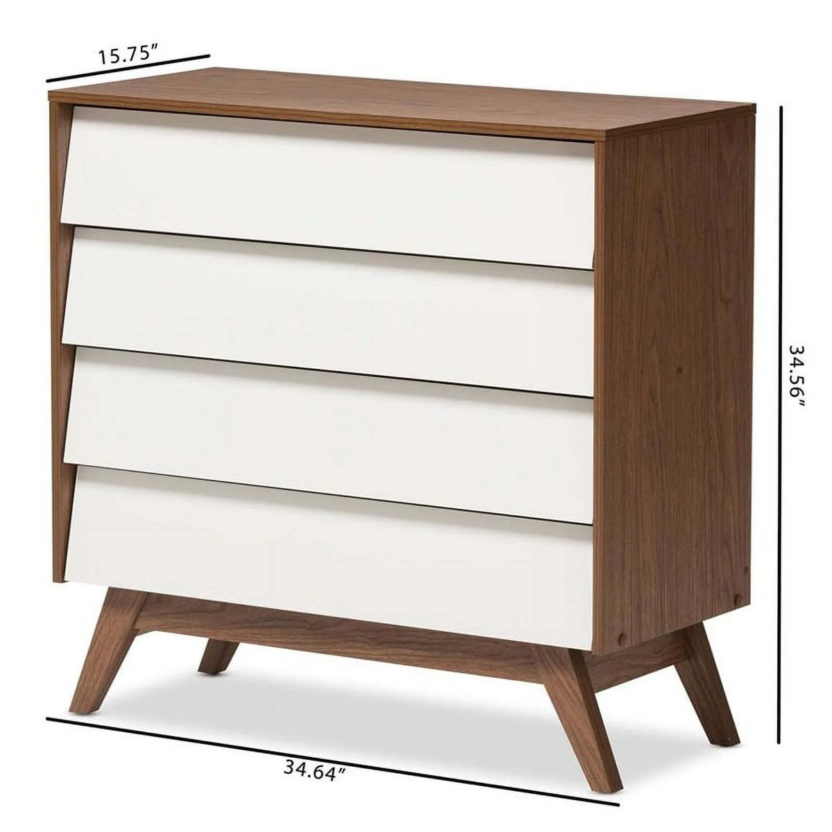 4 Piece 4 Drawer Chest 6 Drawer Dresser and 2 Nightstands J7046