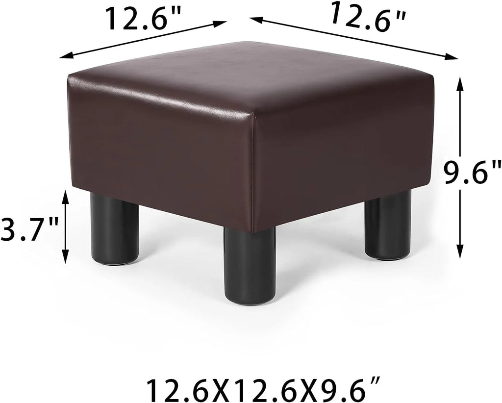 Brown Square PU Leather Ottoman S858018