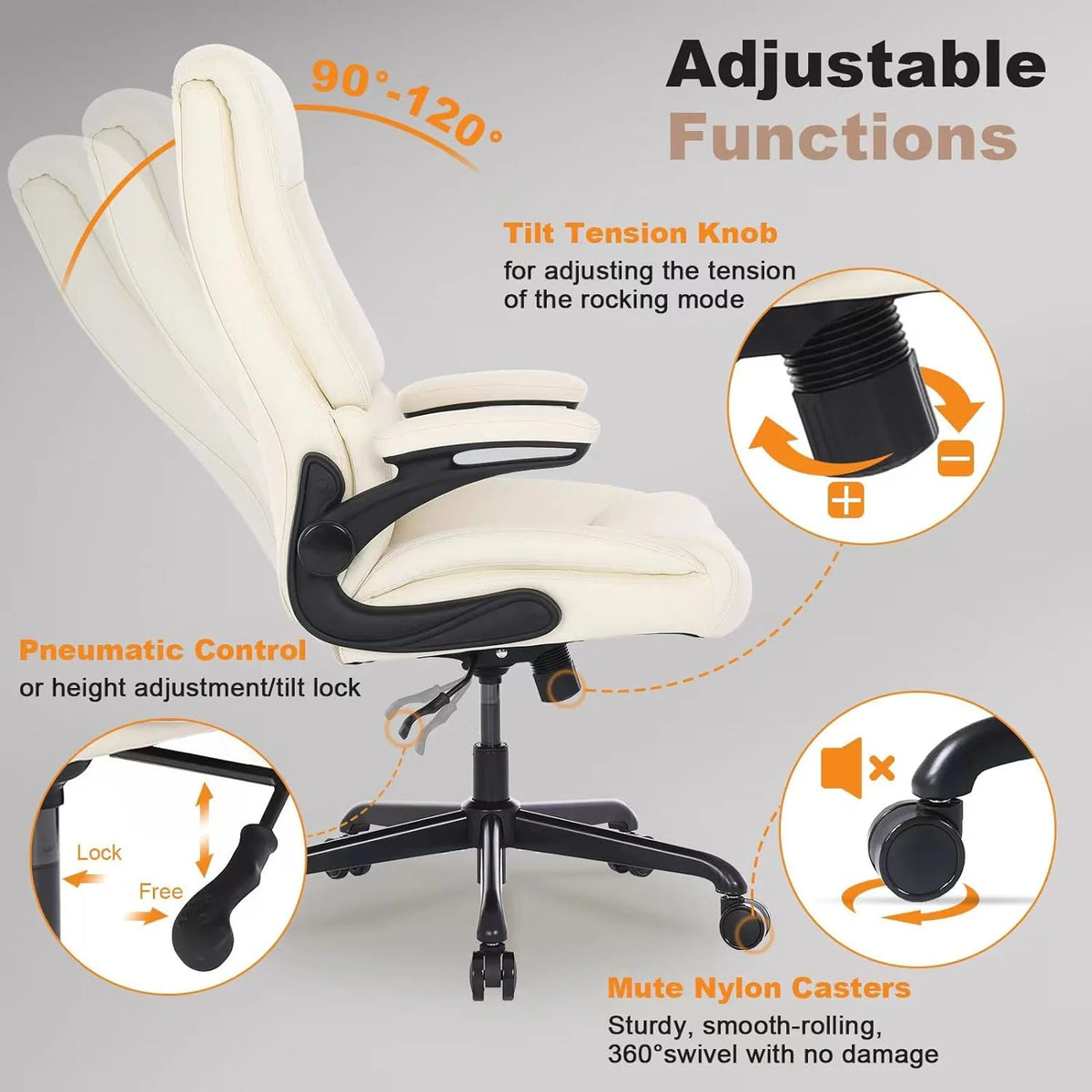 Black Big and Tall Ergonomic Office Chair with Lumbar Support S679