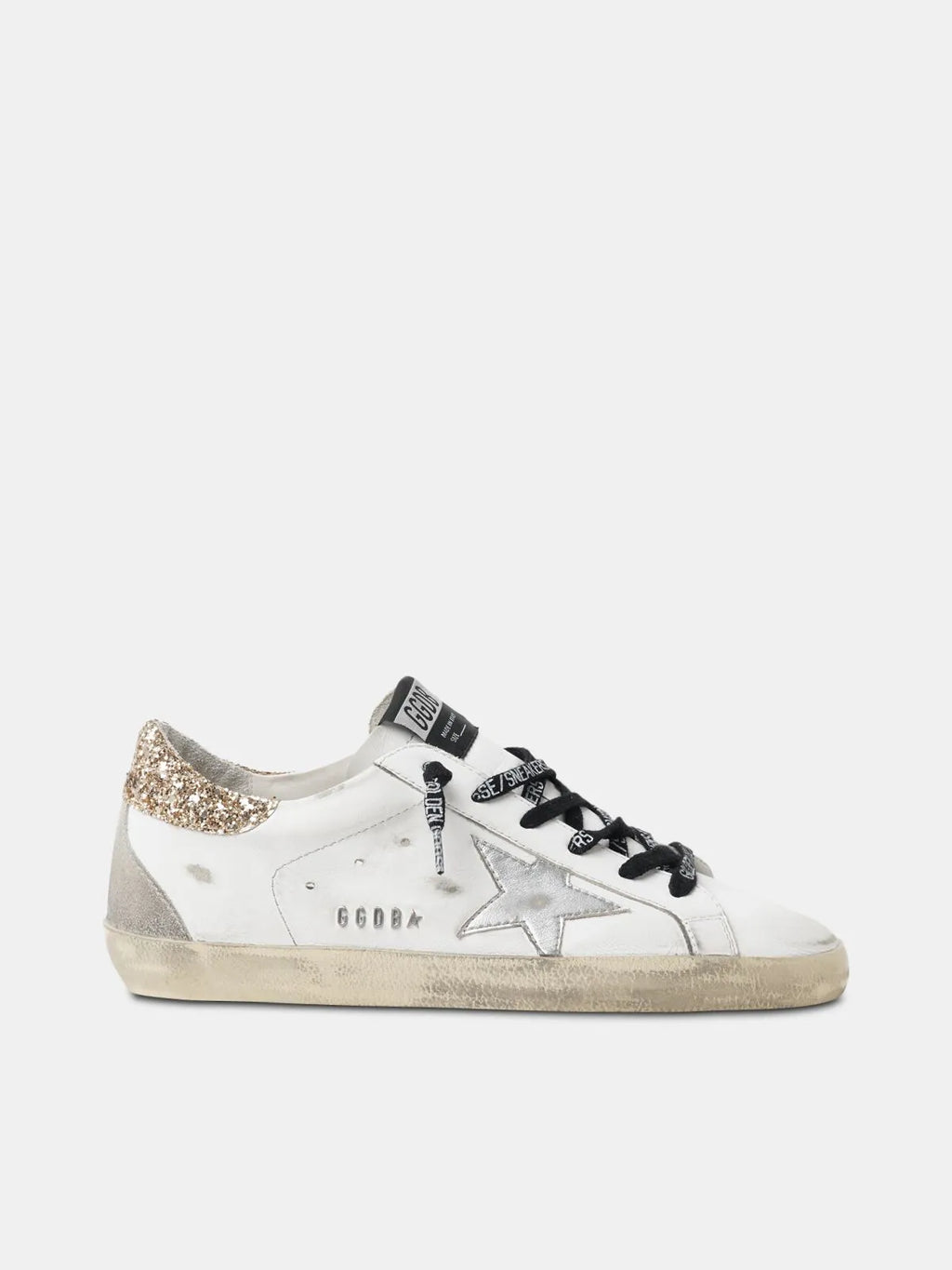 White Leather Sneakers with Heel Tab C97086