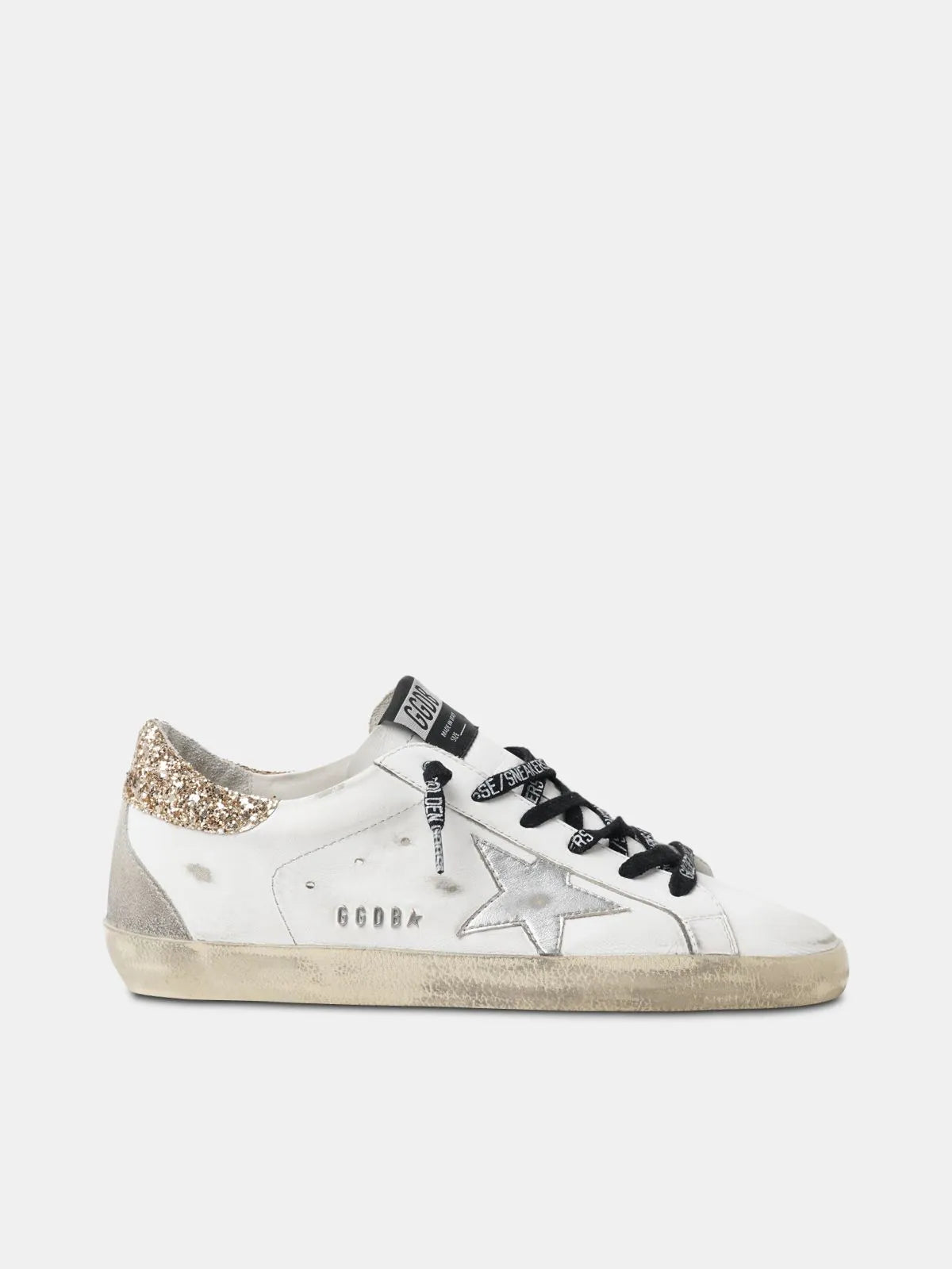 White Leather Sneakers with Heel Tab C97086