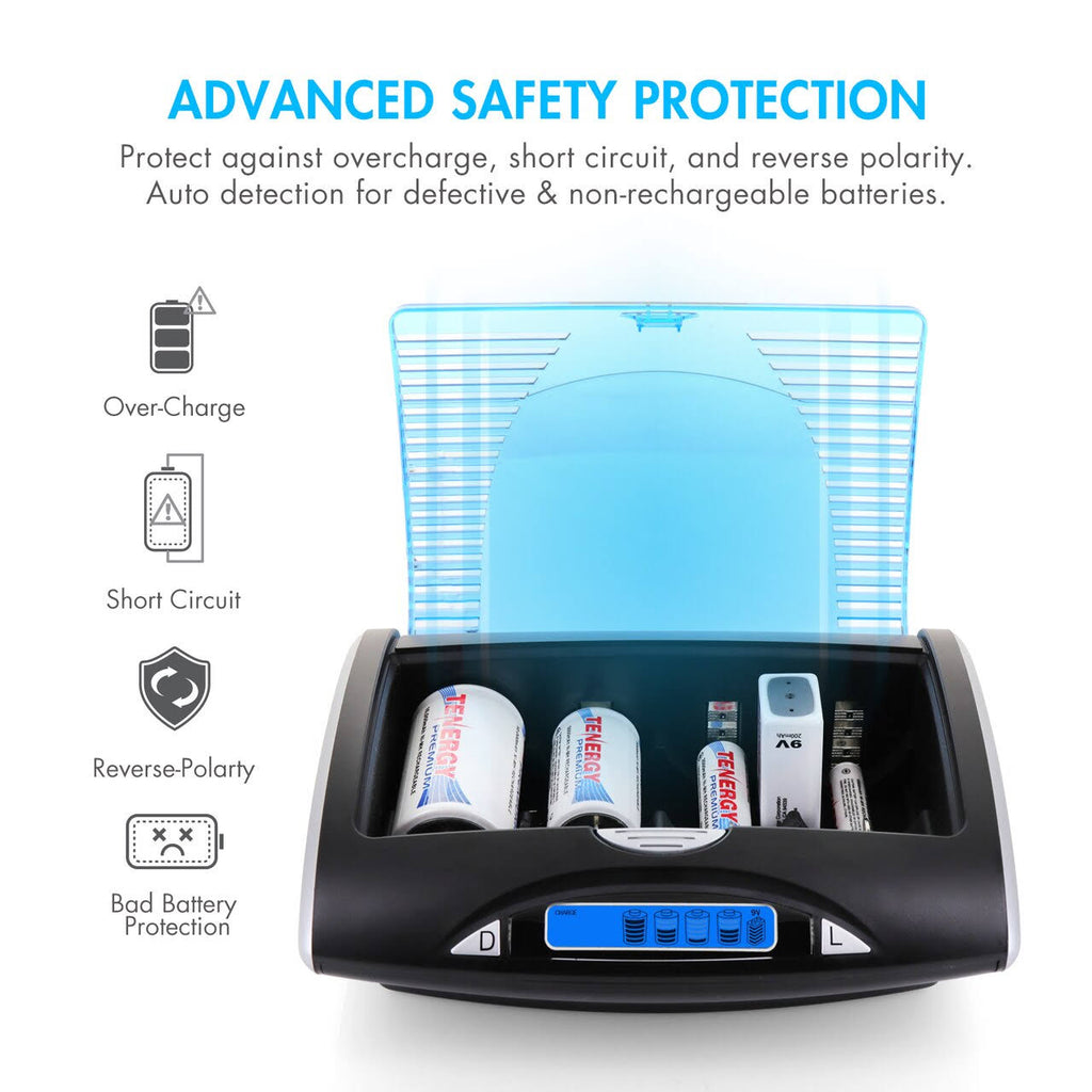 Combo: Universal LCD Battery Charger + 26 NiMH Rechargeable Batteries (8aa/8aaa/4c/4d/2 9V) S28027