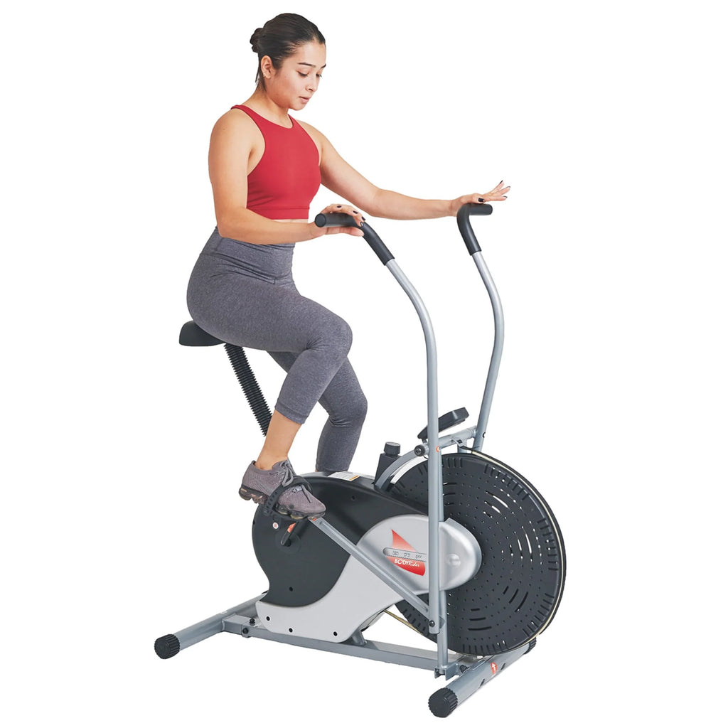 Upright Stationary Fan Bike with Adjustable Seat D838