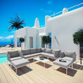 10 Piece Outdoor Patio Aluminum Sectional Sofa Set I709145