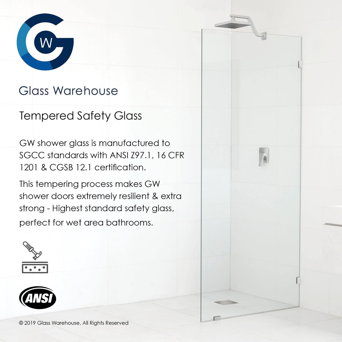 Frameless Shower Door Matte Black G971850