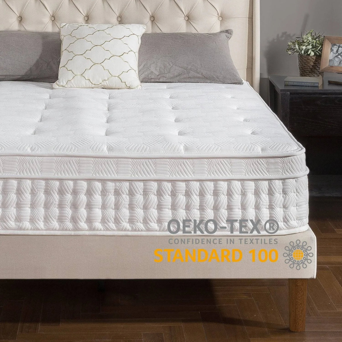 13 in. Medium Euro Top Pocket Spring California King Hybrid Mattress O33328