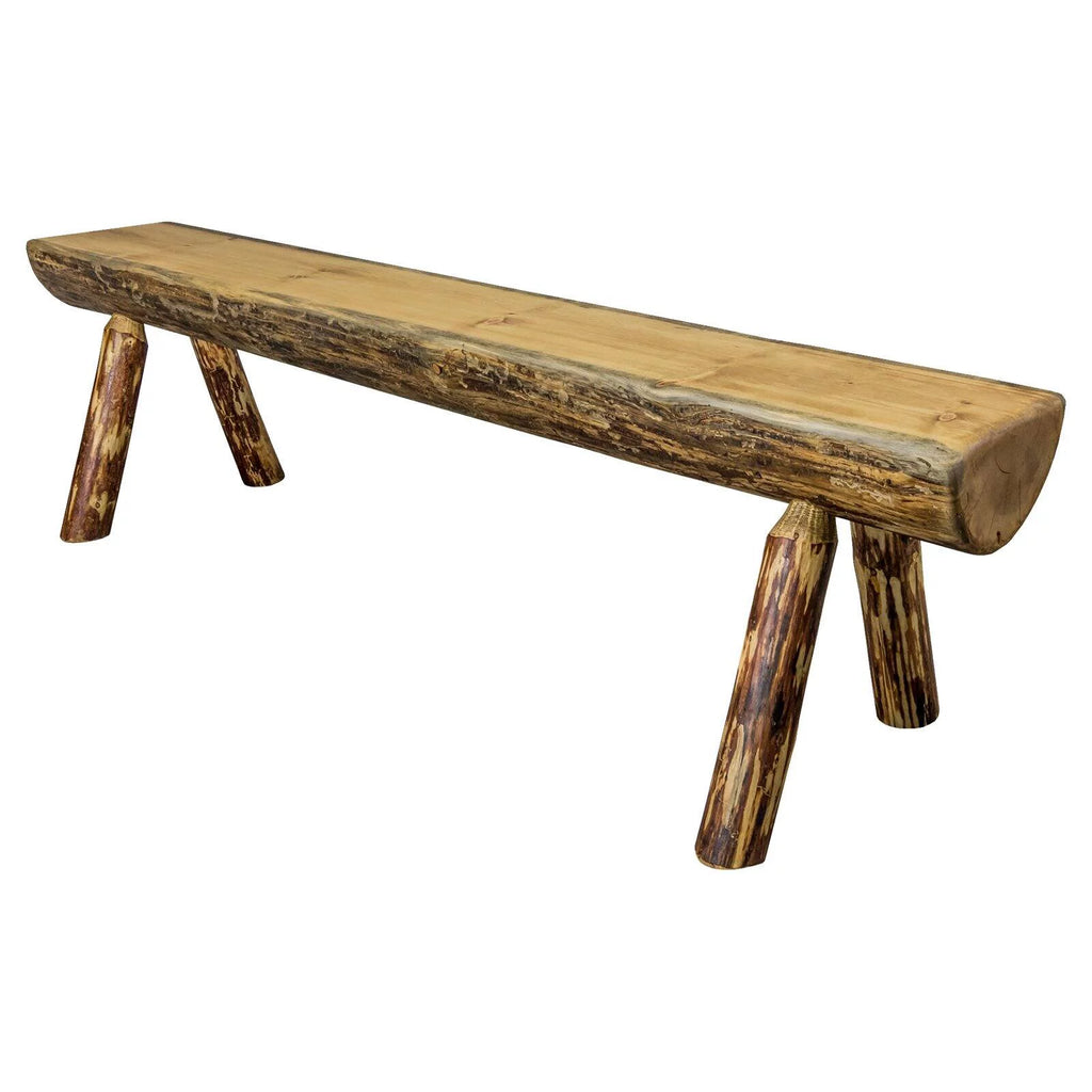 Indoor Outdoor Half Log Bench I89275