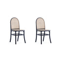 Black & Cane Dining Chair Set of 2 A4103