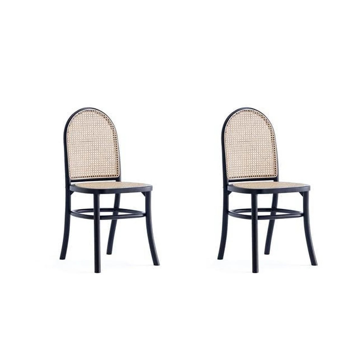Black & Cane Dining Chair Set of 2 A4103