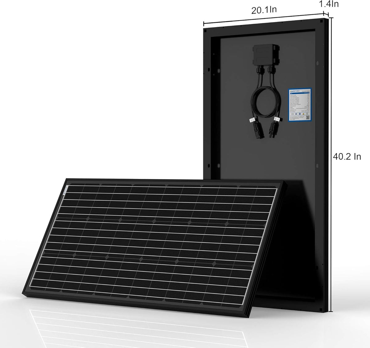 100 Watts Monocrystalline Solar RV Kit with 20A PWM LCD Charge Controller A64593