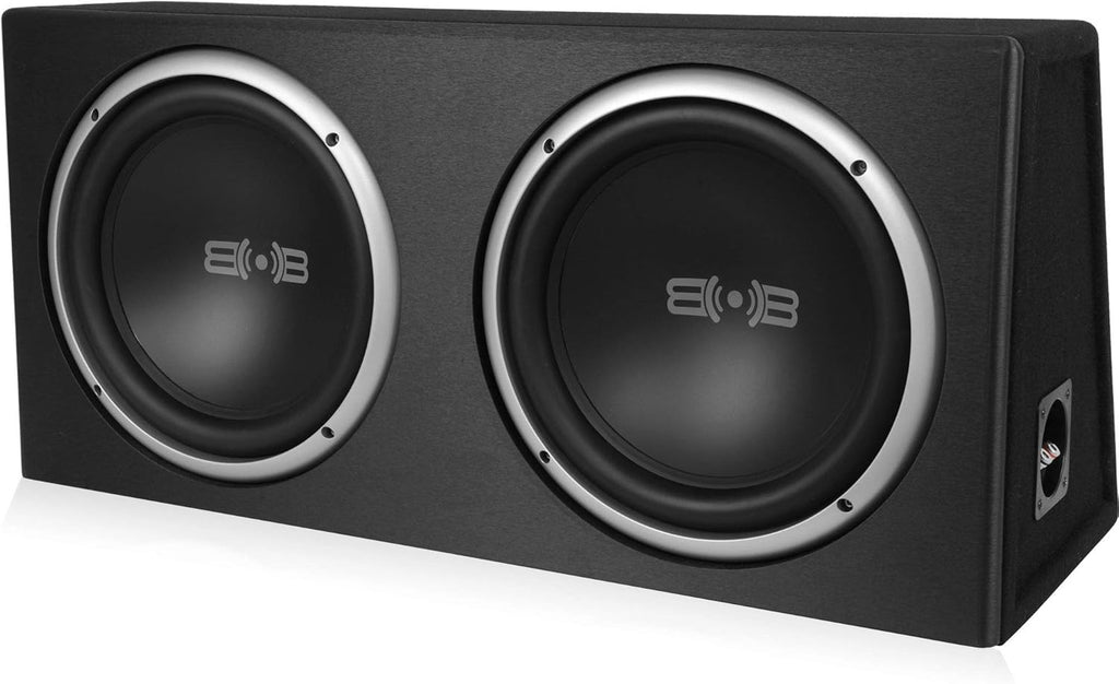 1000W Dual 10" Car Subwoofer with Ported Enclosure, Monoblock Amplifier, Wiring Kit and Remote Bass Knob V47784